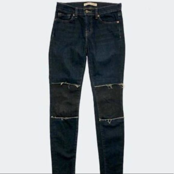 J BRAND Women's Jeans Duke Knee Patches Grey Blue size 31 - Picture 1 of 11